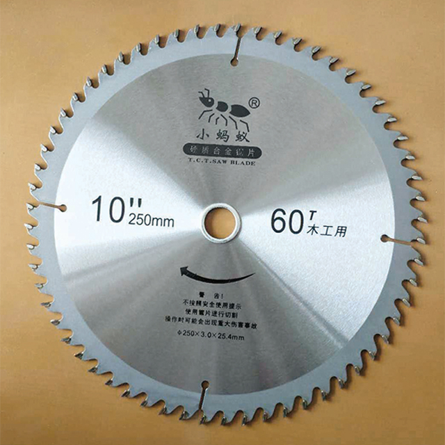 Cuchilla circular de sierra circular de corte de madera de 10 pulgadas de 60 dientes.