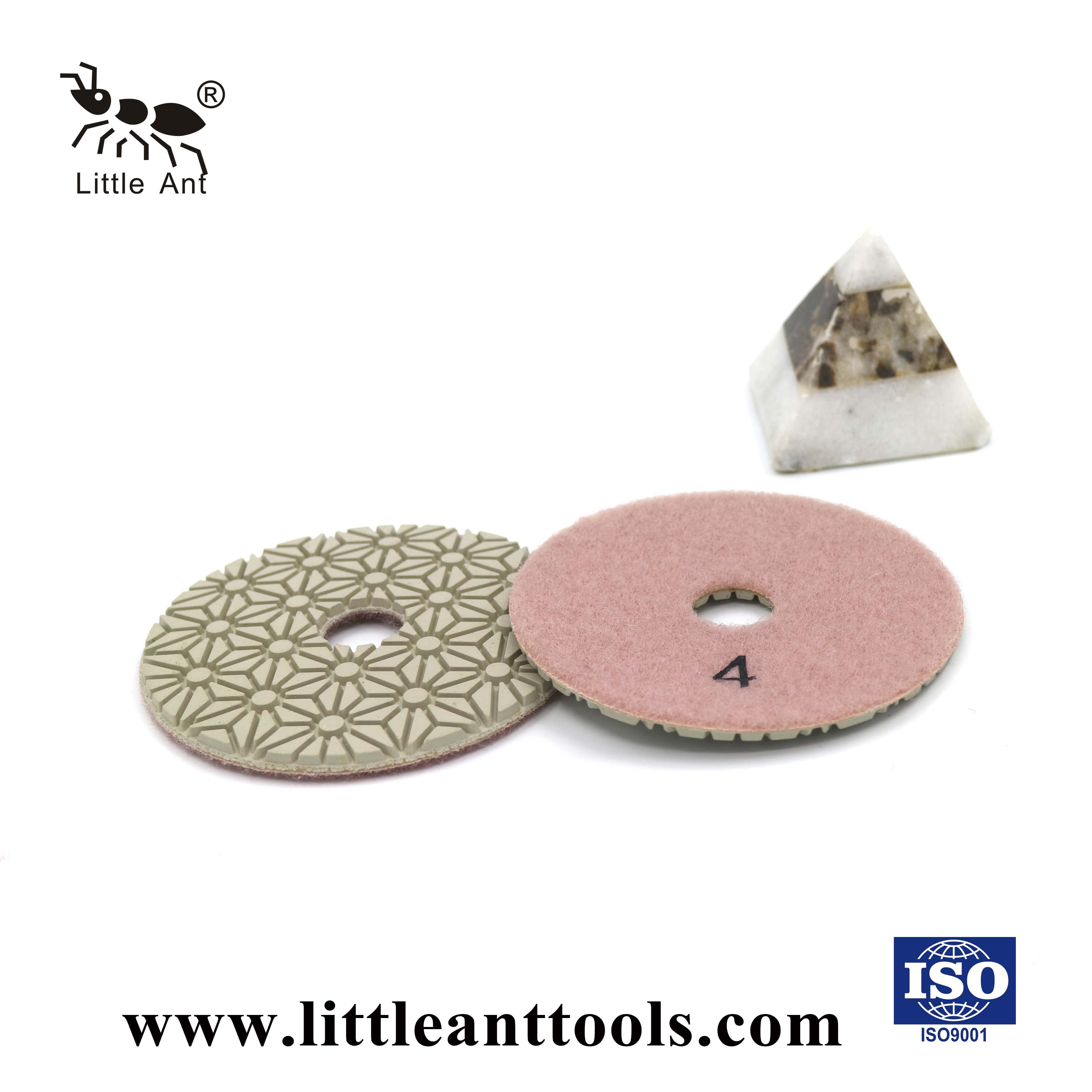 Little Ant 3 o 4 pasos Modelo de flor Diamante Polte de pulido húmedo Flexible para mármol de piedra Terrazzo Hormigón de piedra caliza