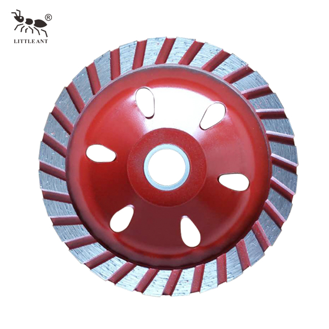 Rueda de copa de pulido de hormigón de diamante rojo de enlace metálico grueso para pulir hormigón y piedra.