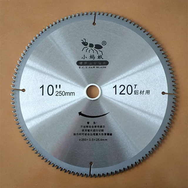 10 pulgadas de 120 dientes TCT TCT Corte de aluminio cuchilla de sierra circular